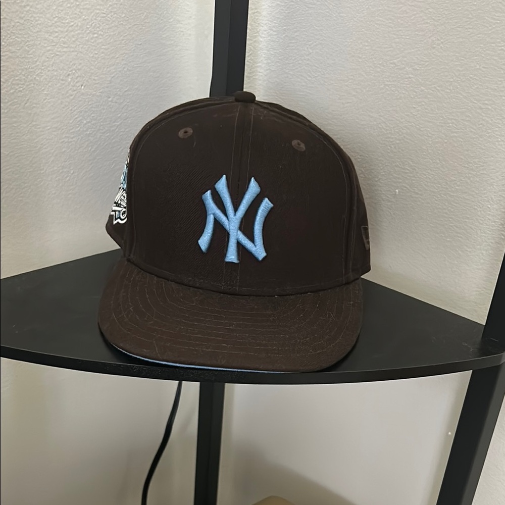 Brown Yankees Cap with Blue Logo